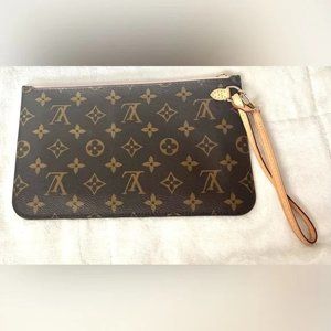 ✅Louis Vuitton  Pochette Accessories BAG Monogram Crossbody Brown Authentic